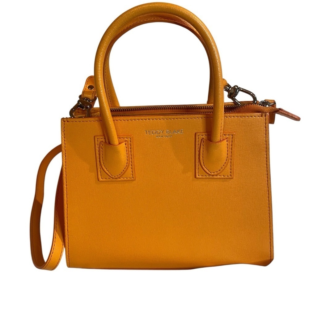 Teddy Blake Kara Saffiano Orange Leather Handbag Satchel
